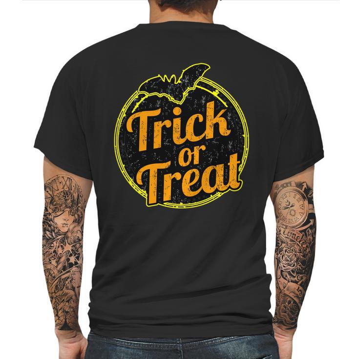 Trick Or Treat Bat Logo Mens Back Print T-shirt