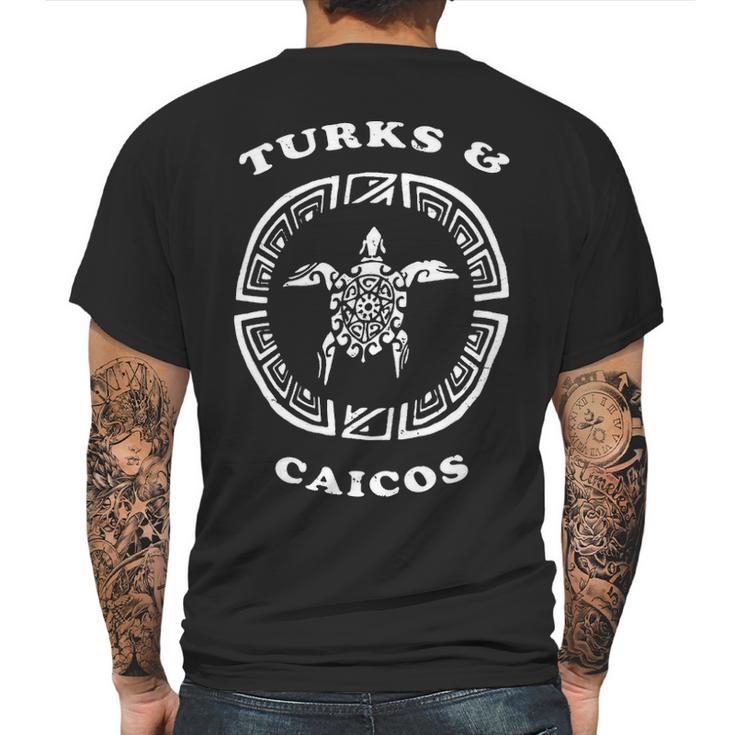 Turks & Caicos Retro Vintage Tribal Turtle Vacation Gift Mens Back Print T-shirt