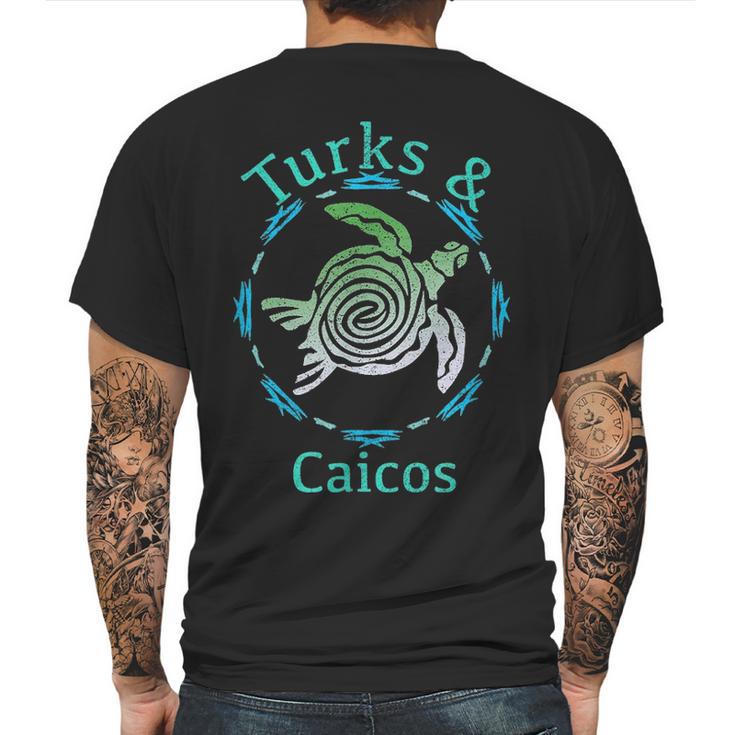 Turks & Caicos  Vintage Tribal Turtle Gift T Mens Back Print T-shirt