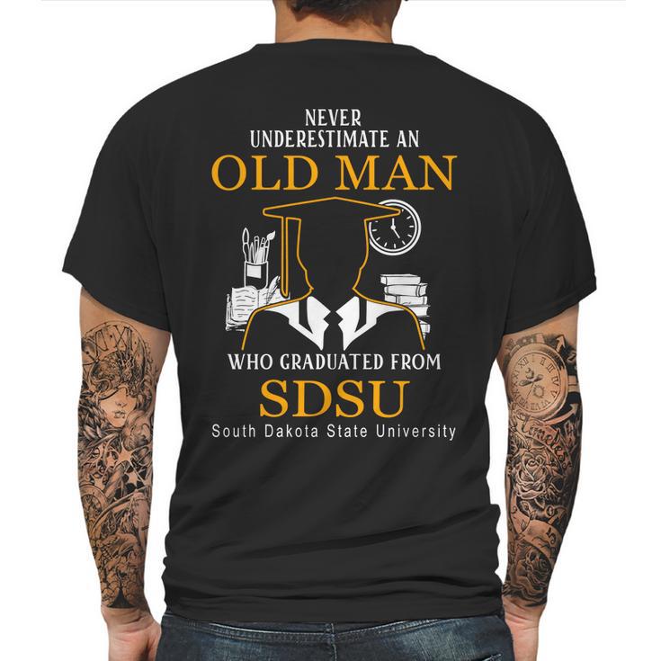 Never Underestimate An Old Man Who Graduated From South Dakota State University Mens Back Print T-shirt