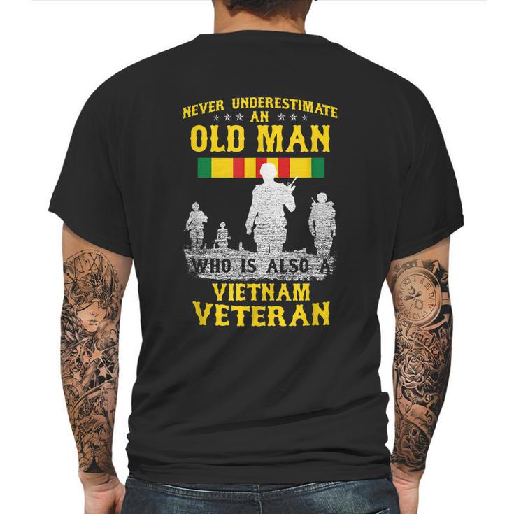 Mens Never Underestimate An Old Man Vietnam Veteran Gift Graphic Design Printed Casual Daily Basic Mens Back Print T-shirt