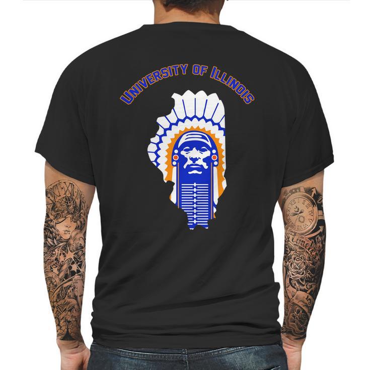 Univercity Of I Illinois Chief Mens Back Print T-shirt