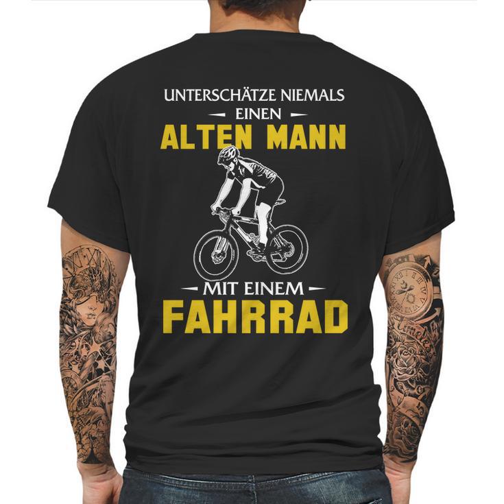 Unterschätze Niemals Einen Alten Mann Mit Einem Fahrrad Mens Back Print T-shirt