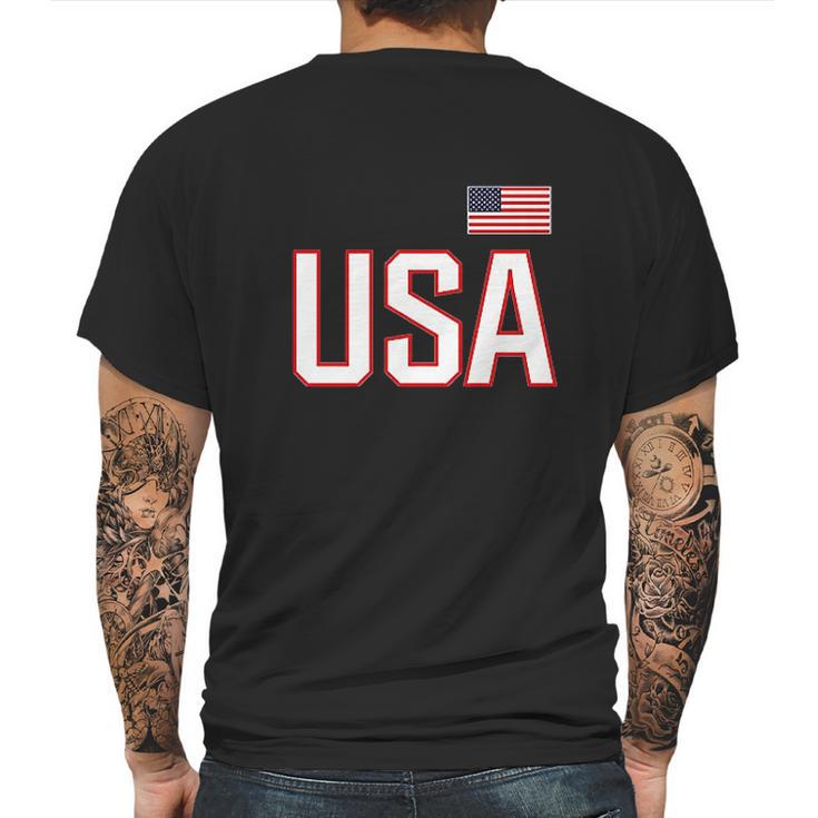 Usa National Mens Back Print T-shirt