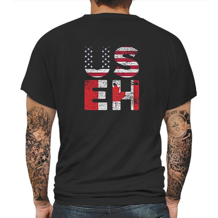 Usa Useh Us Flag Canada Mens Back Print T-shirt