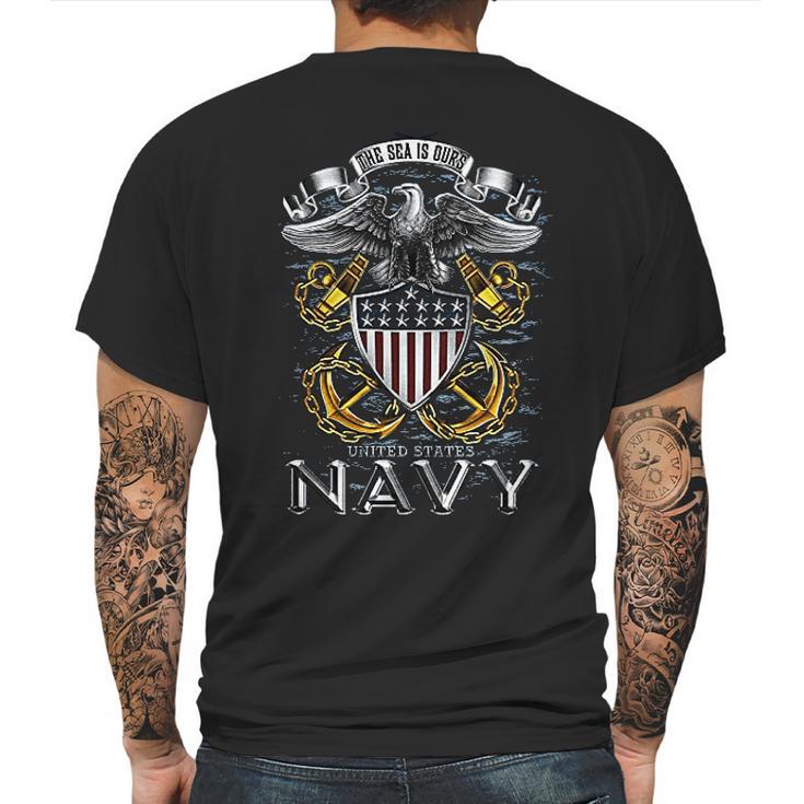 Usn Navy Full Print Eagle Hooded Sweat Mens Back Print T-shirt