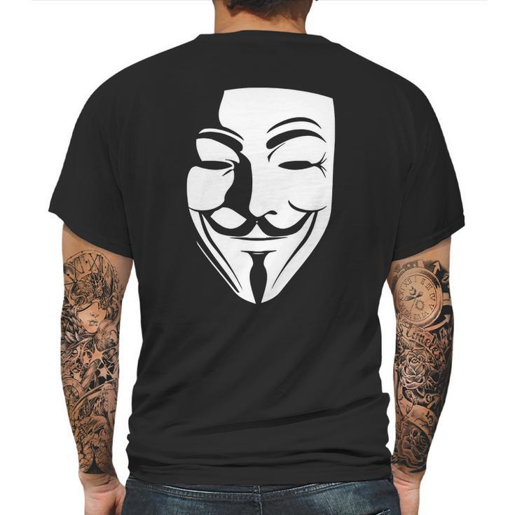 V Per Vendetta Face Film Horror Cinema Tv T-Shirt Mens Back Print T-shirt