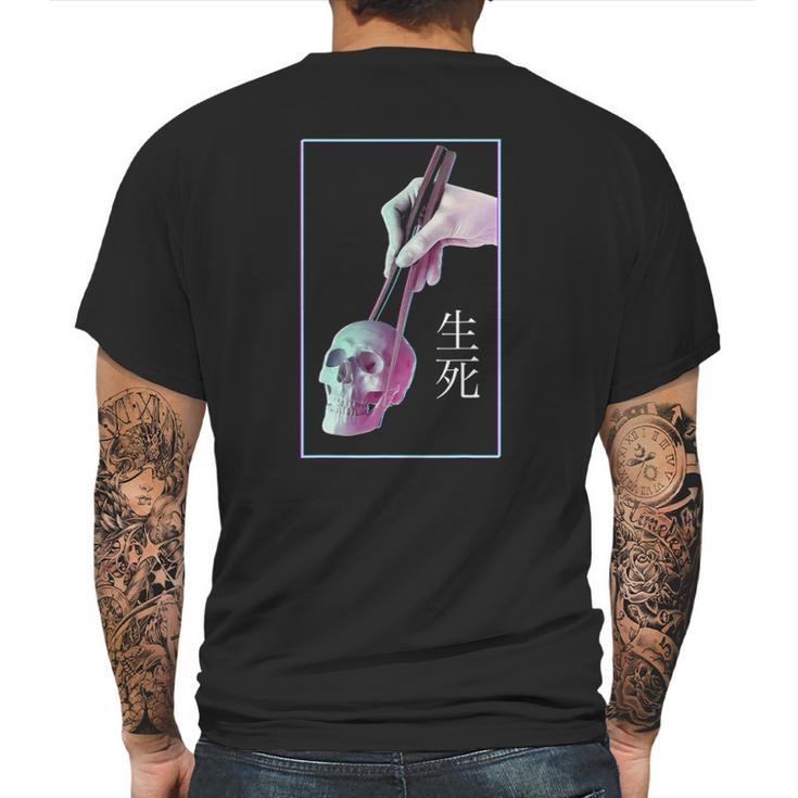 Vaporwave Aesthetic Chopsticks & Skull Pastel Goth Halloween Mens Back Print T-shirt