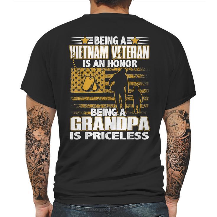 Mens Being Vietnam Veteran Is An Honor Grandpa Is Priceless Mens Back Print T-shirt