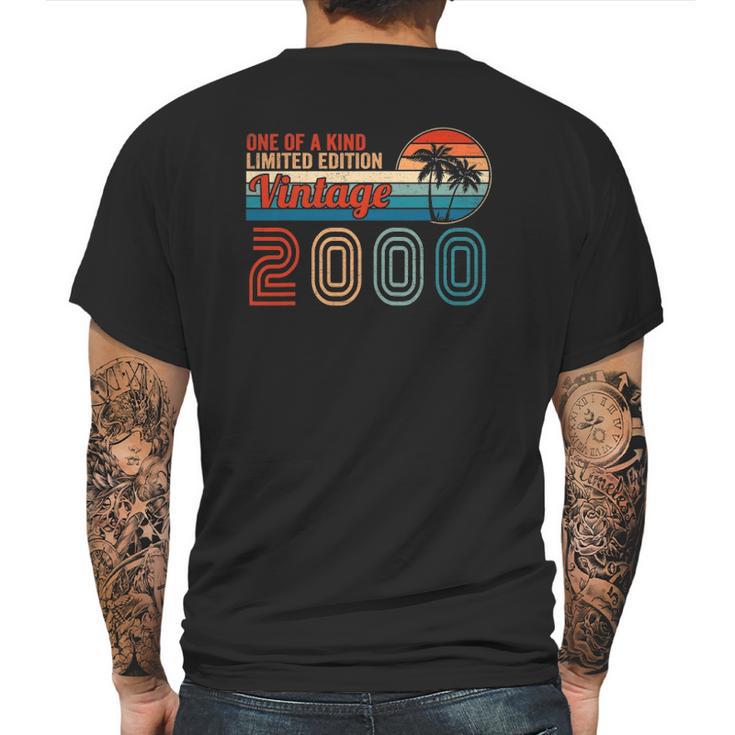 Vintage 2000 22 Vintage Gifts Birthday 22 Years Old Mens Back Print T-shirt