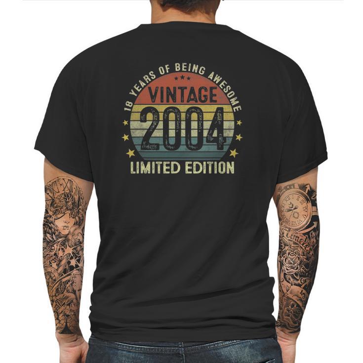 Vintage 2004 18 Years Old Gifts 18Th Birthday Gifts For Men Mens Back Print T-shirt