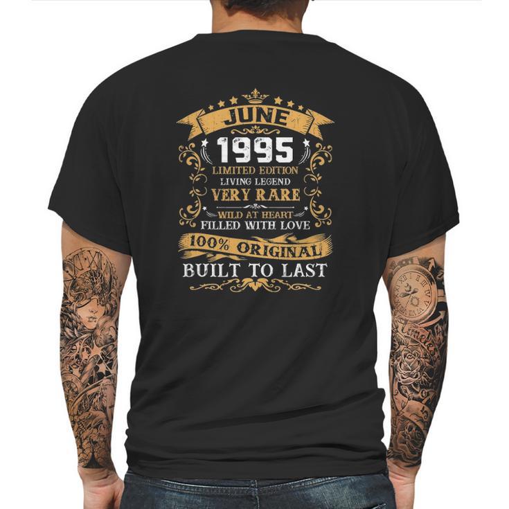 Vintage 26Th Birthday June 1995  26 Years Old Mens Back Print T-shirt