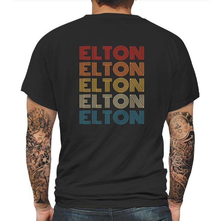 Vintage Elton Retro Personalized Design Name Mens Back Print T-shirt