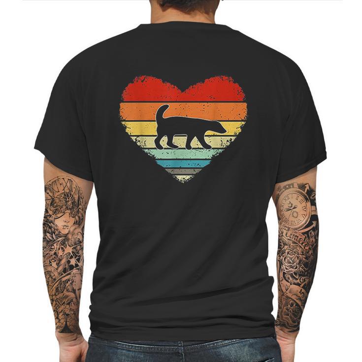 Vintage Heart Honey Badger Mens Back Print T-shirt