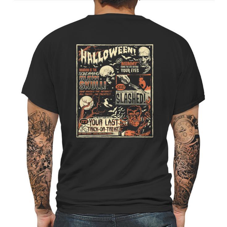 Vintage Horror Movie Shirts Poster Terror Old Time Halloween Mens Back Print T-shirt