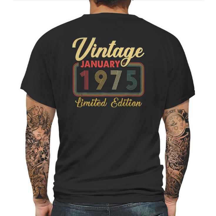 Vintage January 1975 Limited Edition 47 Years Old Birthday Mens Back Print T-shirt