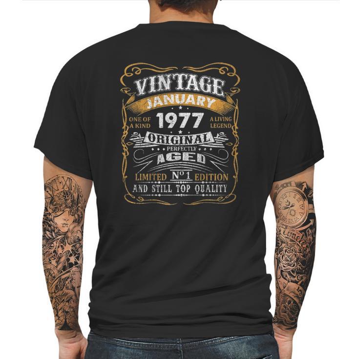 Vintage January 1977 45 Years Old 45Th Birthday Gift Mens Back Print T-shirt