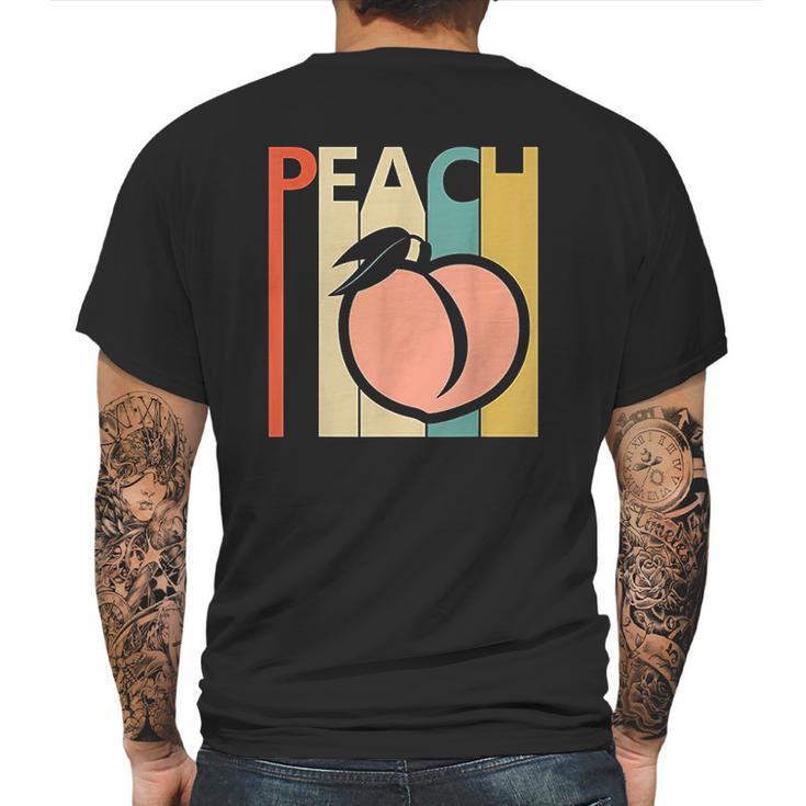 Vintage Peach Fruit Emoji Mens Back Print T-shirt