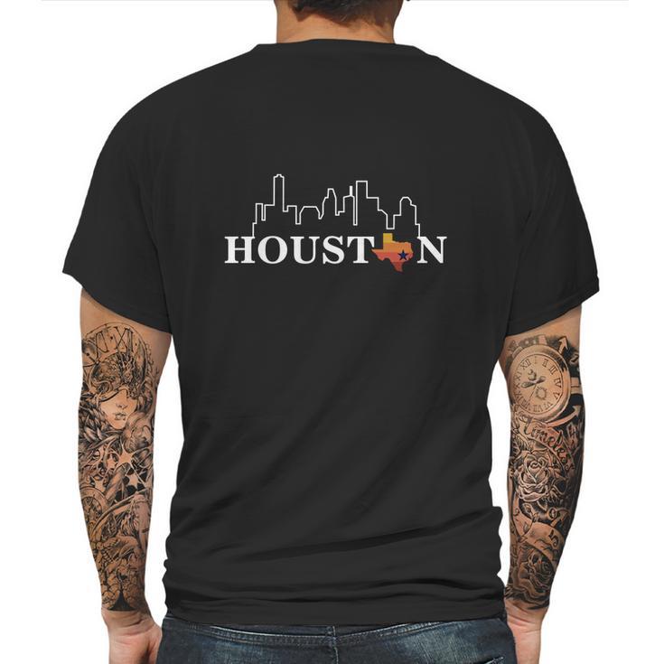 Vintage Retro Houston City Skyline Texas Tshirt Mens Back Print T-shirt