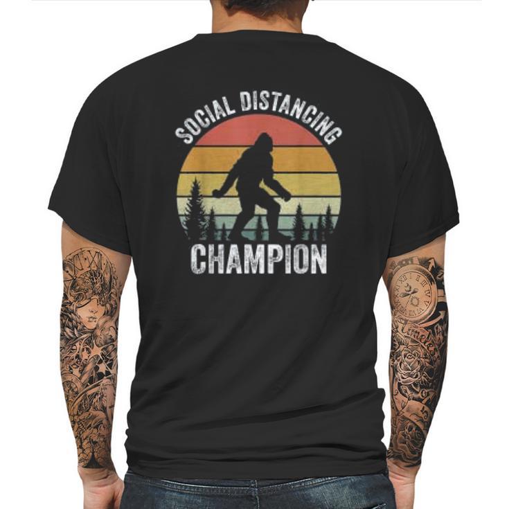 Vintage Retro Social Distancing Champion Bigfoot Mens Back Print T-shirt