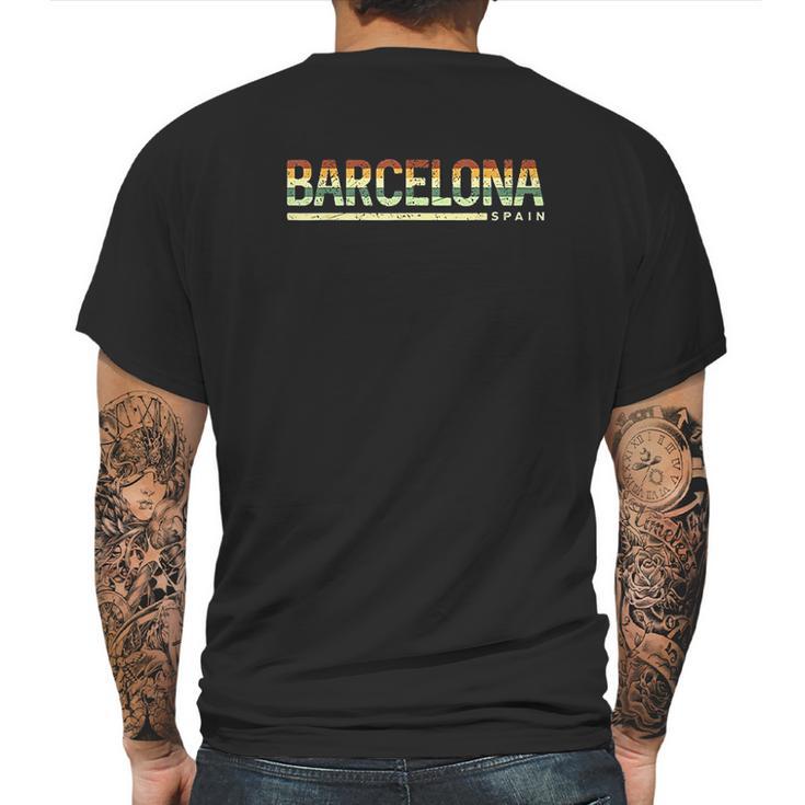 Vintage Spain Spain Native Barcelona Mens Back Print T-shirt