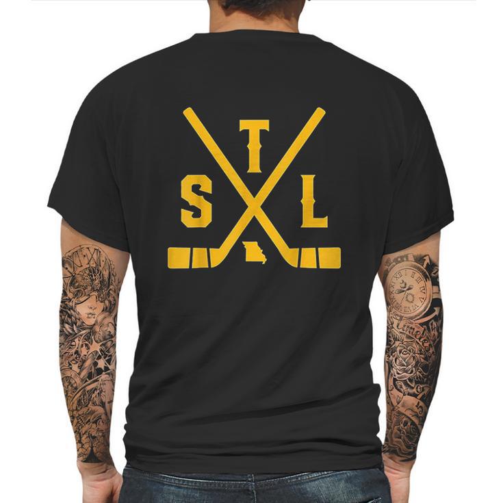 Vintage St Louis Ice Hockey Sticks State Outline Mens Back Print T-shirt