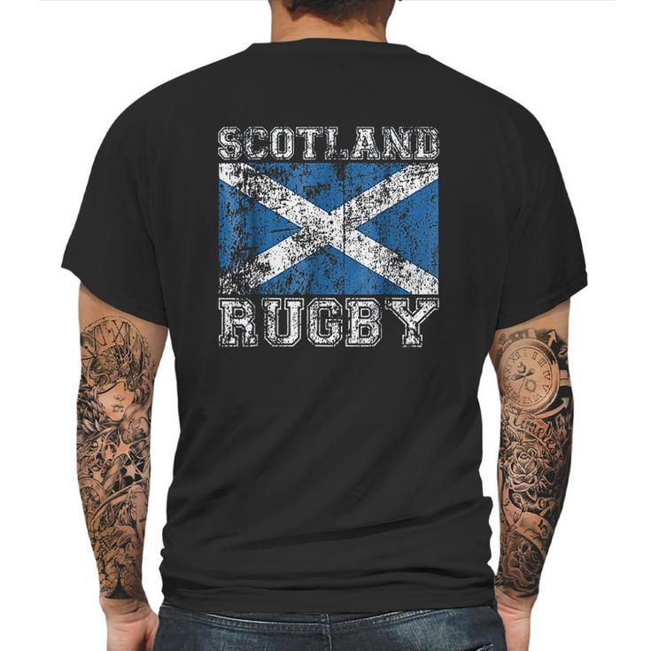 Vintage Style Saltire Scottish Flag Mens Back Print T-shirt