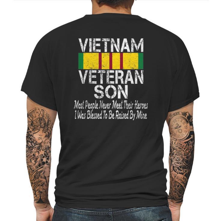 Vintage Us Military Family Vietnam Veteran Son Mens Back Print T-shirt