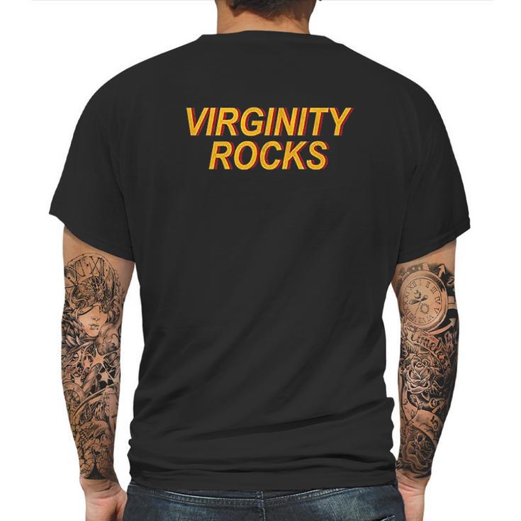 Virginity Rocks Basic Vintage Mens Back Print T-shirt