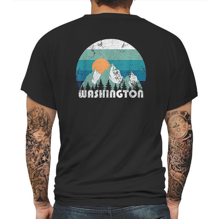 Washington State Retro Vintage Mens Back Print T-shirt