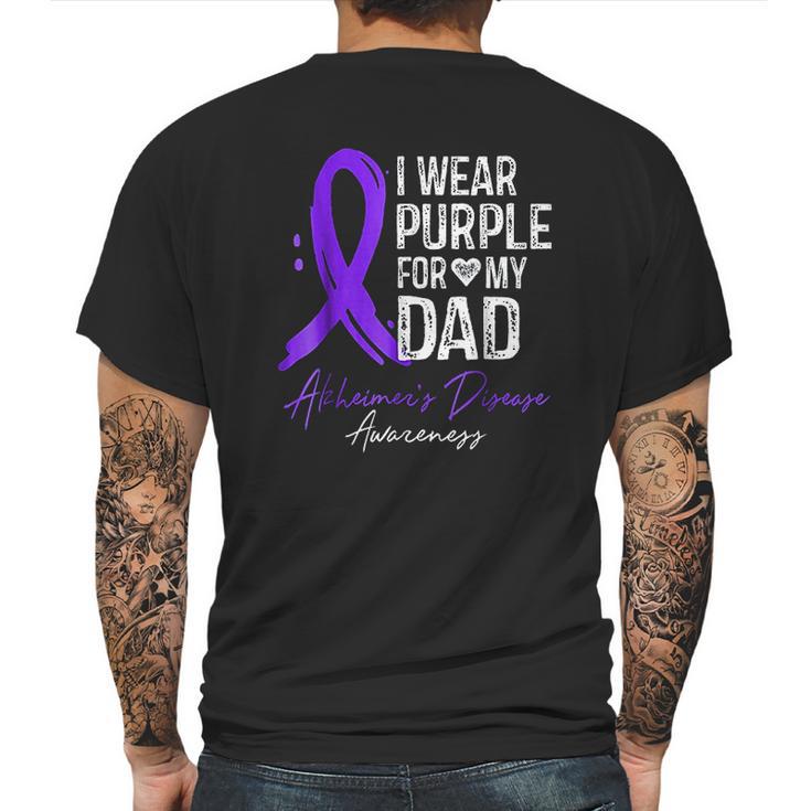 I Wear Purple For My Dad  Alzheimer  Disease Awareness Mens Back Print T-shirt