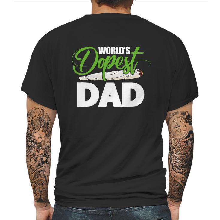 Weed Worlds Dopest Dad Funny Leaf Fashion Graphic Design Printed Casual Daily Basic Mens Back Print T-shirt