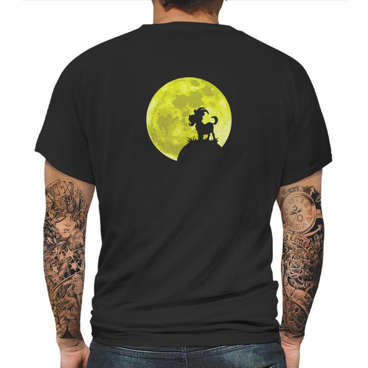 Wild Goat Lover Yellow Moon Dark Forest Funny Gift Mens Back Print T-shirt