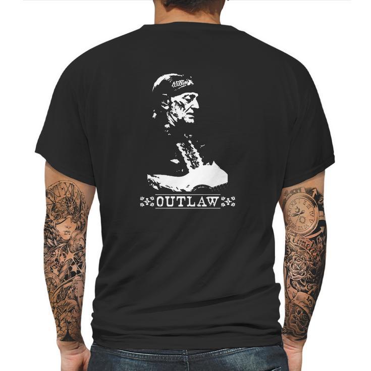 Willie Nelson T Shirt Vintage Country Music T Shirts Outlaw Willie Nel T-Shirt Mens Back Print T-shirt