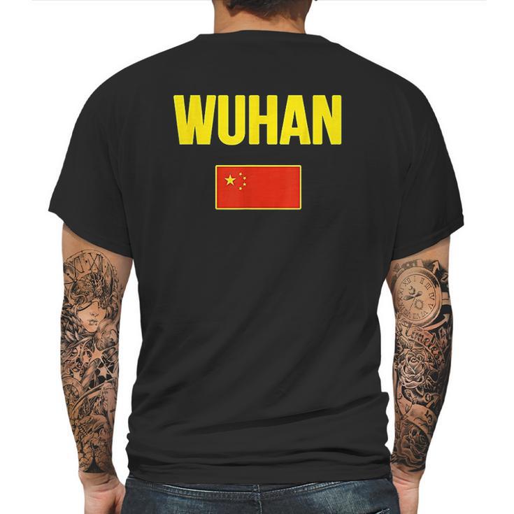 Wuhan Chinese Flag China Mens Back Print T-shirt