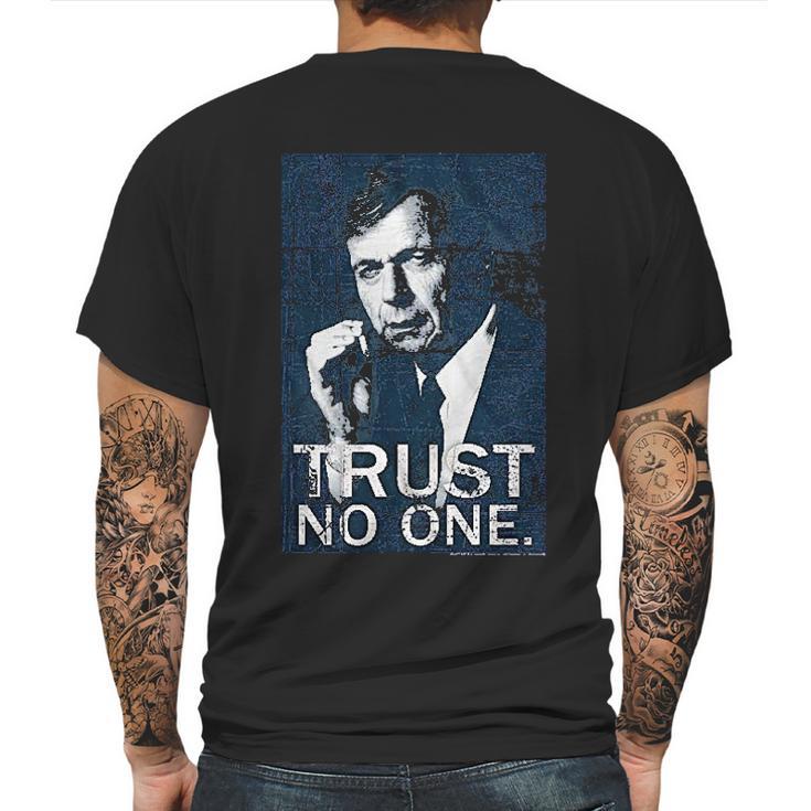 Xfiles Horror Thriller Tv Series Cigarette Smoking Man No Trust Mens Back Print T-shirt