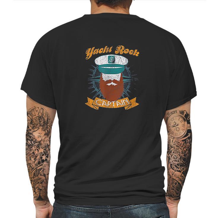 Yacht Rock Captain Party Boat Drinking  Bearded Mens Back Print T-shirt