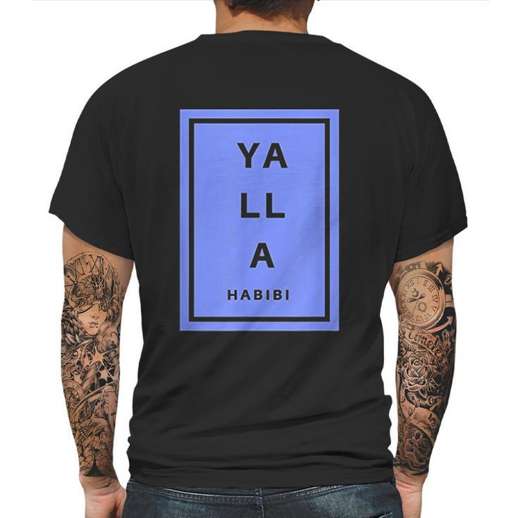 Yalla Habibi Arabic Lebanese Mens Back Print T-shirt