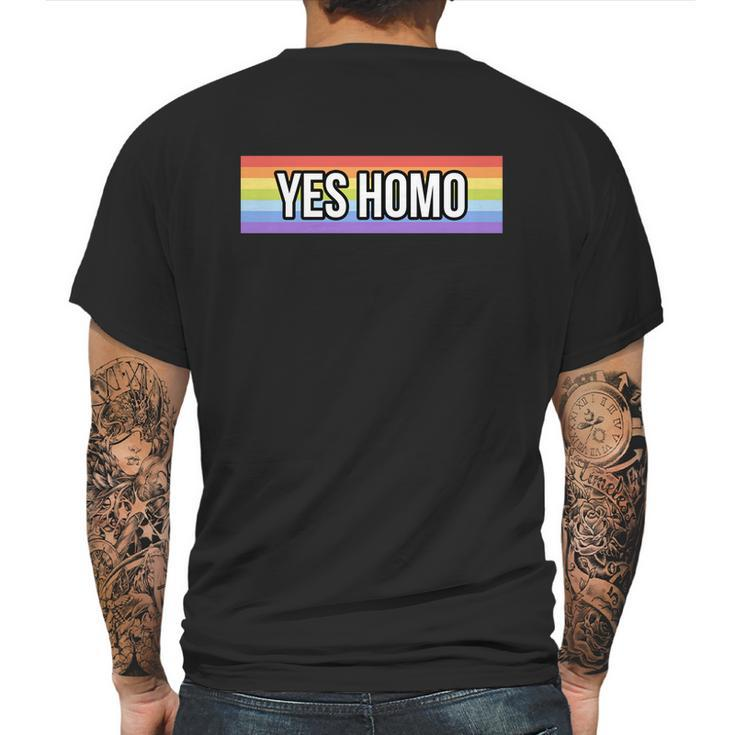 Yes Homo Gift Funny Gay Pride Month Meaningful Gift Graphic Design Printed Casual Daily Basic Mens Back Print T-shirt