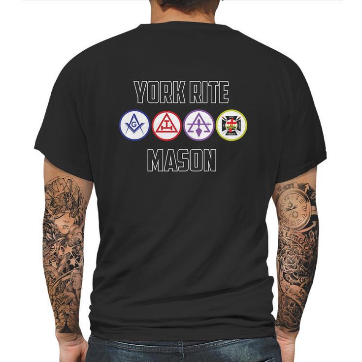 Mens York Rite Mason Masonic Mens Back Print T-shirt