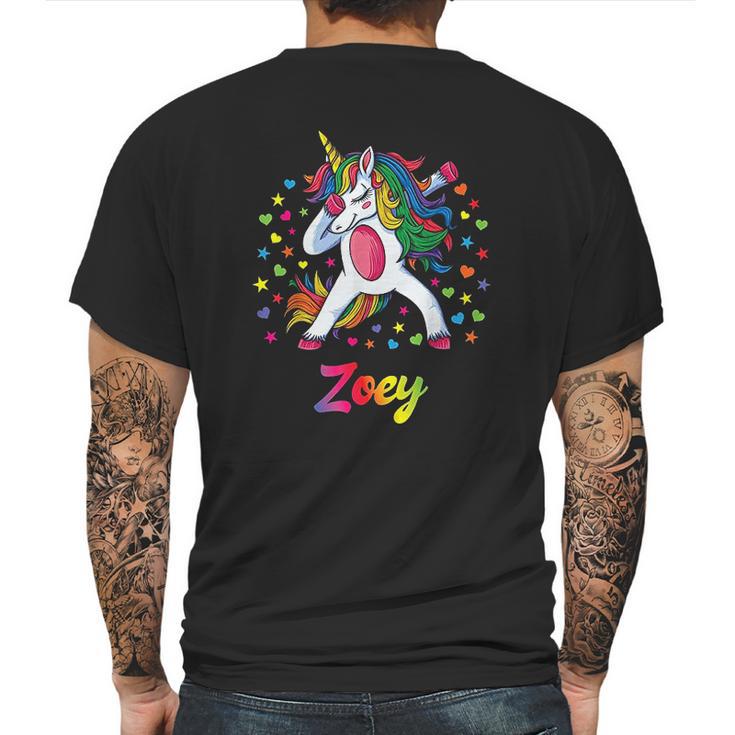 Zoey Dabbing Unicorn Mens Back Print T-shirt