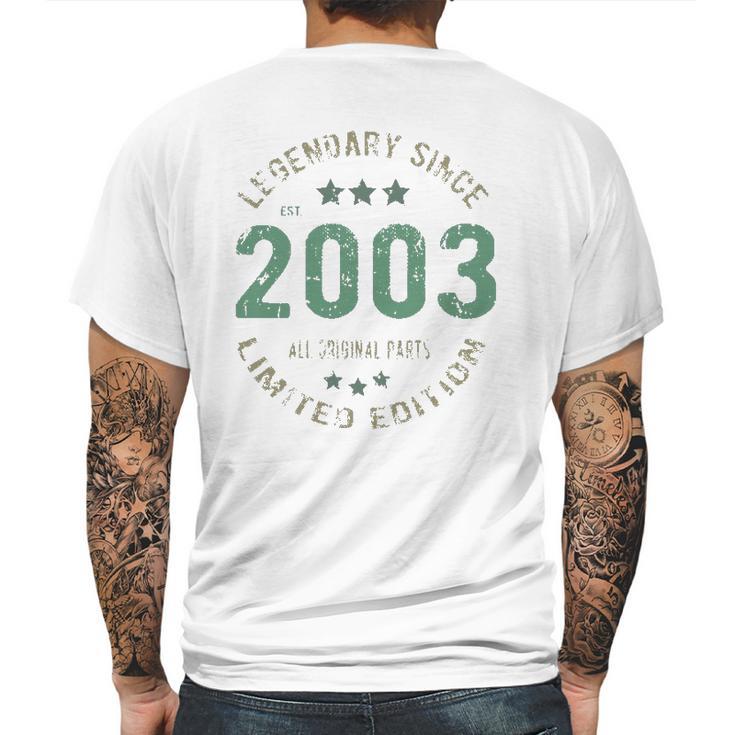 18 Years Old Bday Legend Since 2003 Vintage 18Th Birthday Mens Back Print T-shirt