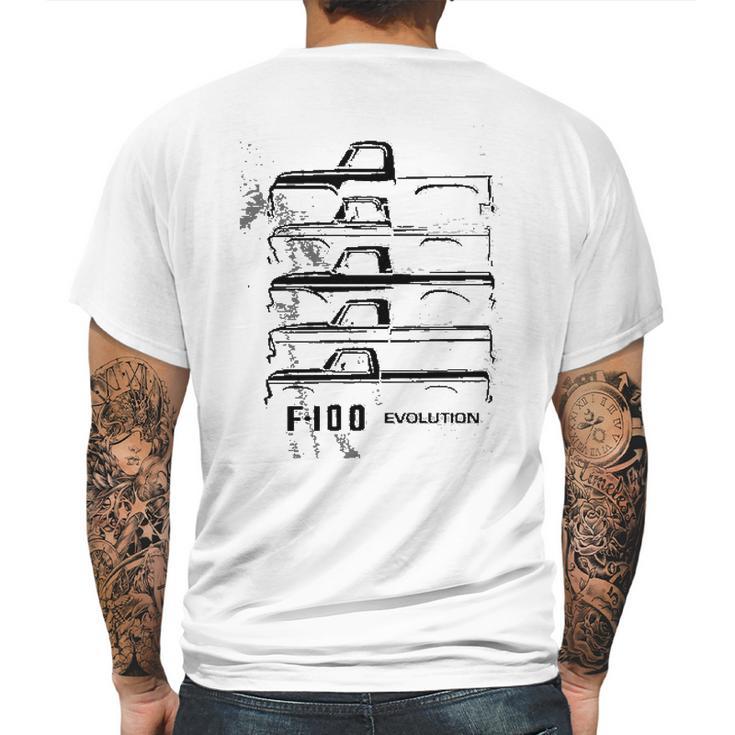 1953 To 1977 Ford F100 Pickup Truck Evolution Classic Outline Design Mens Back Print T-shirt