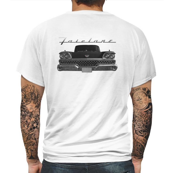 1959 Ford Fairlane Front Black Mens Back Print T-shirt