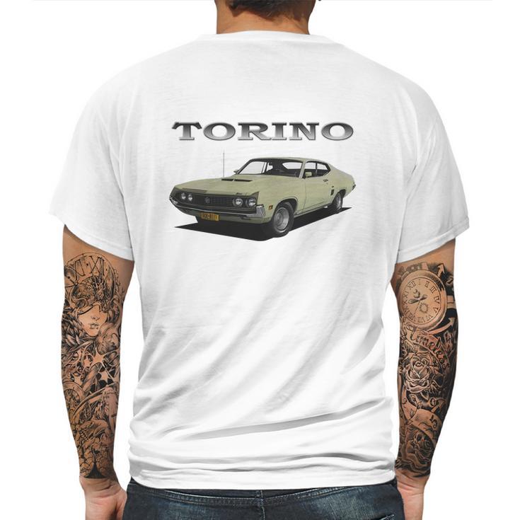 1970 Ford Torino Cream Mens Back Print T-shirt