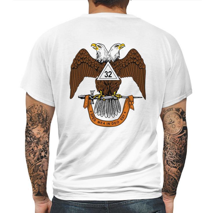 Mens 32Nd Degree Mason Masonic Scottish Rite Down Mens Back Print T-shirt