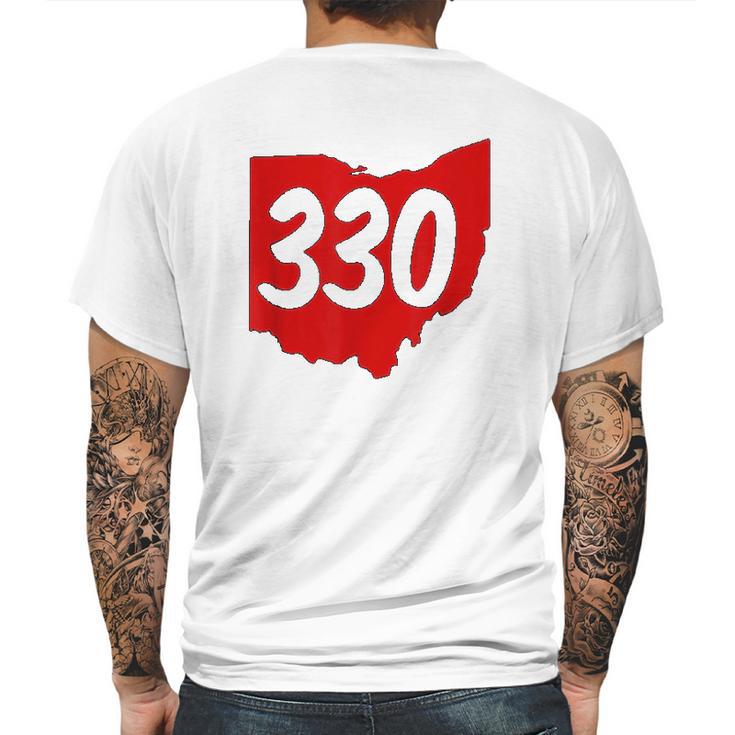 Akron Warren Canton Youngstown Ohio 330 Area Code Mens Back Print T-shirt