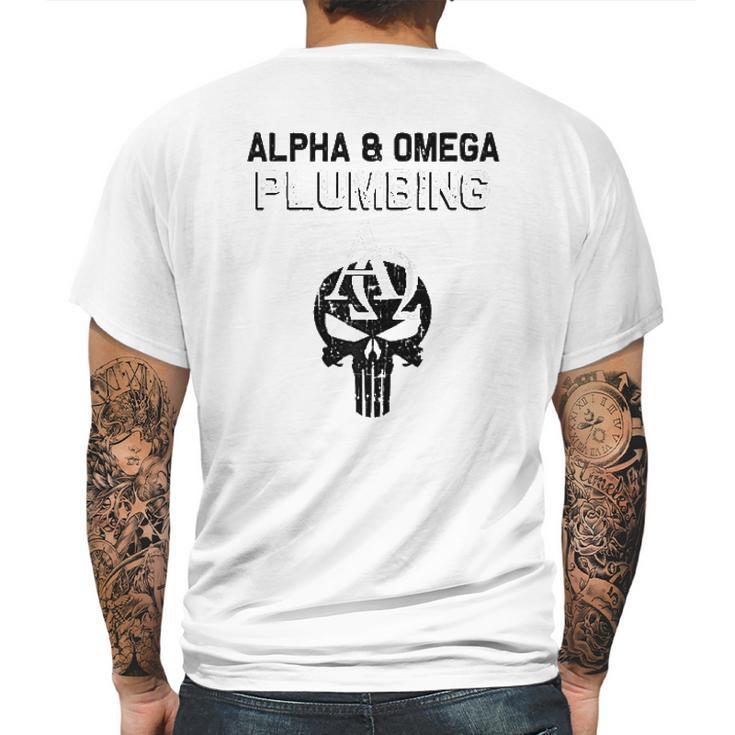 Alpha And Omega Plumbing Brian Anderson Mens Back Print T-shirt