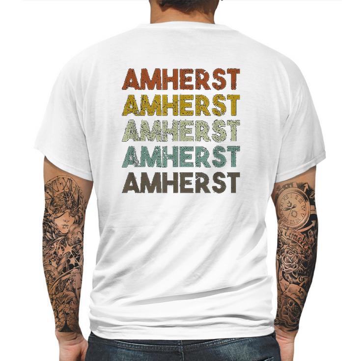 Amherst Massachusetts Retro Vintage Mens Back Print T-shirt