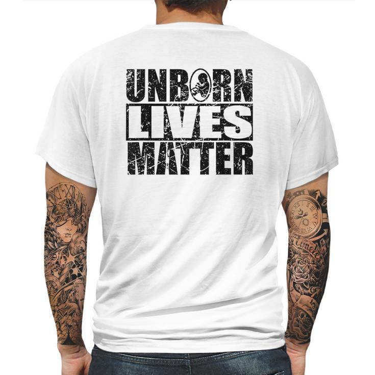 Anti Abortion Unborn Lives Matter Mens Back Print T-shirt